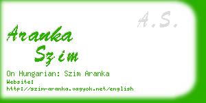 aranka szim business card